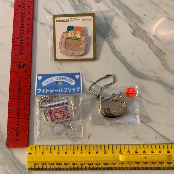 Lot of 3 Vintage Hello Kitty My Little Twin Star Sanrio mini frames / na… - Picture 2 of 12